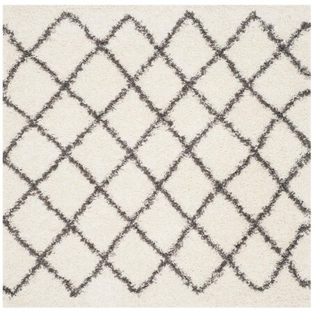 Safavieh Dallas Shag Square Area RugIvory & Dark Grey 6 x 6 ft. SGD258H-6SQ
